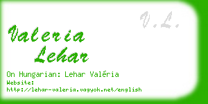 valeria lehar business card